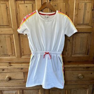 The Marc Jacobs Girls 12 Dress White Cinched Waist Pockets Crewneck Bunny Patter